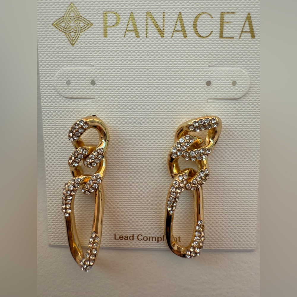 NWT $33 Panacea gold drop earrings